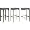 Image de vidaXL Tabourets de bar résine tressée