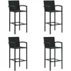 Image de vidaXL Tabouret de bar Résine Tressée Noir