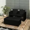 Image de VIDAXL Salon de jardin 3 pièces - Résine tressée Noir