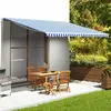 Image de vidaXL Tissu auvent 5x3,5 m - Bleu et blanc