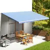 Image de vidaXL Tissu de remplacement Bleu et blanc 6x3,5 m