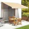 Image de vidaXL Tissu de remplacement pour auvent 4x3,5 m Jaune et Blanc