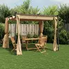 Image de vidaXL Tonnelle avec rideaux - Taupe