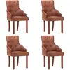 Image de vidaXL Chaises à Manger Cuir - Marron