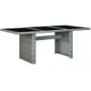 Image de vidaXL Table de jardin résine tressée verre trempé