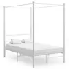 Image de vidaXL Cadre de lit à baldaquin sans matelas blanc 140x200 cm métal