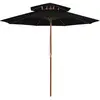 Image de vidaXL Parasol à double auvent 270 cm Noir