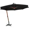 Image de vidaXL Parasol suspendu - Bois & Noir