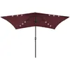 Image de vidaXL Parasol avec LED - Rouge bordeaux