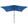 Image de vidaXL Parasol de jardin avec LED - Bleu azuré - 2x3 m