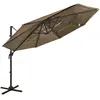 Image de vidaXL Parasol de jardin à 4 niveaux - Taupe 3x3 m