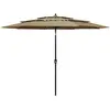 Image de vidaXL Parasol de jardin - 3 niveaux - Taupe