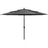 Image de vidaXL Parasol à 3 niveaux - Anthracite