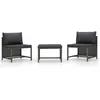 Image de VIDAXL Salon de jardin 3 pcs - Gris
