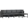 Image de vidaXL Salon de jardin 4 pcs - Gris résine tressée