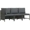 Image de vidaXL Salon de jardin 3 pcs - Gris Résine Tressée