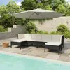 Image de vidaXL Salon de jardin 6 pcs résine tressée - Noir