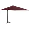 Image de VIDAXL Parasol de jardin LED avec mât Bordeaux