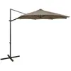 Image de vidaXL Parasol LED taupe 300 cm aluminium