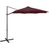 Image de vidaXL Parasol de jardin - Porte-à-faux - Bordeaux LED