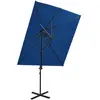 Image de vidaXL Parasol à double toit Bleu Azuré