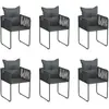 Image de vidaXL Lot de 6 chaises tressées - Noir