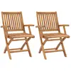 Image de VIDAXL Chaises de jardin pliables - Teck Massif