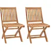 Image de vidaXL Chaises de Jardin Pliables Lot de 2 Bois de Teck Massif