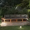 Image de vidaXL Canapé de jardin 4 places avec coussins gris