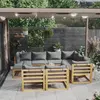 Image de vidaXL Salon de jardin 10 pcs avec coussin gris foncé