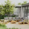 Image de vidaXL Salon de jardin 12 pcs avec coussin