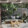 Image de vidaXL Salon de jardin 4 pcs - Coussins Bois d'acacia
