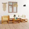 Image de VidaXL Salon de jardin 6 pcs - Bois d'acacia - Crème