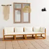 Image de VIDAXL Canapé de jardin à 4 places avec coussins - Crème
