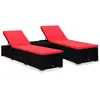Image de vidaXL Lot 2 Noir Rouge