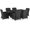 Image de vidaXL Ensemble à manger 7 pcs - Noir