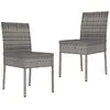 Image de vidaXL Chaises à manger - Ensemble de 2 - Gris résine tressée