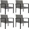 Image de vidaXL Chaises à manger de jardin lot de 4 - Résine tressée