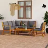Image de VidaXL Salon de Jardin - 5 pcs Coussins Gris Foncé