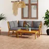 Image de vidaXL Salon de jardin 4 pcs - Bois d'acacia solide