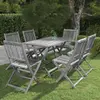 Image de vidaXL Ensemble à manger de jardin 7 pcs - Bois d'acacia - Gris