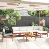 Image de vidaXL Salon de jardin 7 pcs - Crème