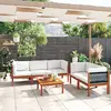 Image de VidaXL Salon de jardin 6 pcs - Crème