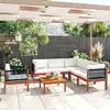 Image de Salon de jardin 7 pcs avec coussins crème bois d'acacia vidaXL