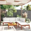 Image de vidaXL Salon de jardin 6 pcs avec coussins - Crème