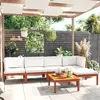 Image de vidaXL Salon de jardin - 6 pièces, bois d'acacia crème avec coussins