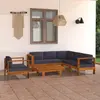 Image de vidaXL Salon de jardin 7 pcs - Gris foncé