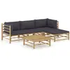 Image de vidaXL Salon de jardin 5 pcs avec coussins   Bambou