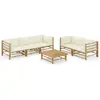 Image de vidaXL Salon de jardin 6 pcs bambou