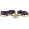 Image de vidaXL Salon de jardin 6 pcs - Gris foncé